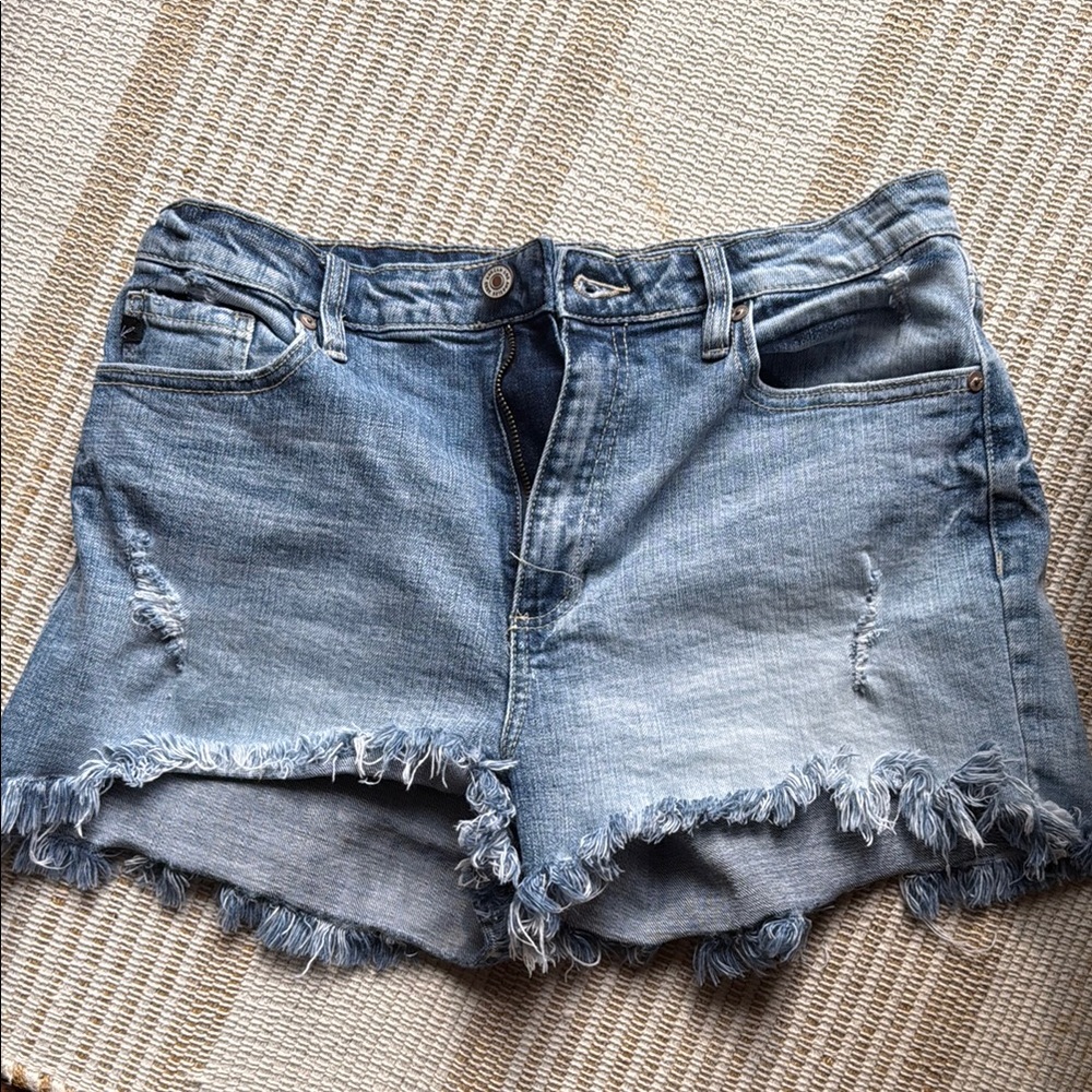 Denim Frayed Hem Women's Shorts, Kancan brand